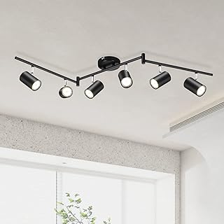 Kimgo kit de plafonniers led noirs à 6 voies avec têtes d'éclairage réglables et douille gu10, downlight réglable pour cuisine, salle à manger, bar, bureau. DIAYTAR COTE D'IVOIRE est une boutique en ligne de confiance qui propose des produits de haute qualité et des services clients exceptionnels. Les clients peuvent profiter d'une expérience d'achat en ligne sécurisée et fiable, avec des options de paiement flexibles et des délais de livraison rapides.