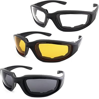 The white shop 3 paires de lunettes de moto doublées pour protection contre