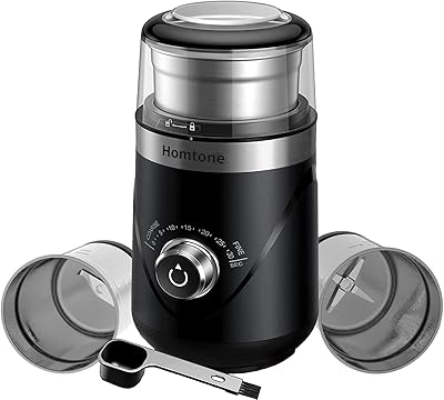 Moulin à épices pour café humide hometon, finesse réglable pour grains de café avec réglage du temps, broyeur puissant de 25 000 tr/min avec 2 tasses amovibles en acier inoxydable. DIAYTAR COTE D'IVOIRE, la boutique en ligne leader en Côte d'Ivoire, propose une sélection incroyable de produits avec plus de 300000 références. Les clients peuvent trouver tout ce qu'ils cherchent sur cette plateforme, de l'électronique à la mode en passant par les produits pour la maison. DIAYTAR COTE D'IVOIRE met tout en œuvre pour offrir une expérience d'achat inoubliable.