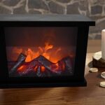 Chauffage décoratif technoline avec lumière led, taille 29 cm x 11 cm x