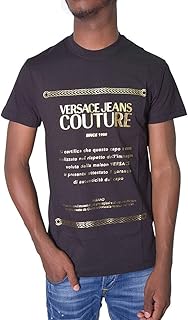 T-shirt versace couture jeans avec logo imprimé, noir/or. DIAYTAR COTE D'IVOIRE se positionne comme une plateforme incontournable pour les achats en ligne en Côte d'Ivoire. Elle propose une gamme complète de produits allant des accessoires de mode aux articles de sport, le tout à des prix attractifs. La boutique est déterminée à offrir le meilleur service client possible.