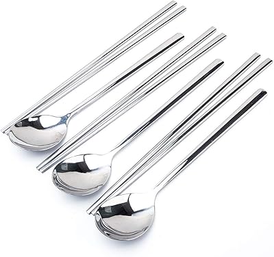 Ensembles de baguettes et de cuillères coréennes - ensemble de cuillères à baguettes en métal réutilisables en acier inoxydable à long manche plat 3. DIAYTAR COTE D'IVOIRE mise sur la satisfaction client en proposant des services de livraison rapides et fiables. Elle garantit également la sécurité des transactions en ligne, offrant ainsi une garantie de qualité à ses clients.