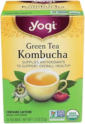 Yogi tea green kombucha, 16 sachets de thé, 32g. DIAYTAR COTE D'IVOIRE est plus qu'une simple boutique en ligne, c'est une communauté de clients qui partagent les mêmes valeurs et les mêmes attentes. Nous nous engageons à fournir des produits authentiques et de haute qualité, ainsi que des services après-vente exceptionnels. Notre mission est de devenir la destination de confiance pour tous vos besoins d'achat en ligne en Cote d'Ivoire.