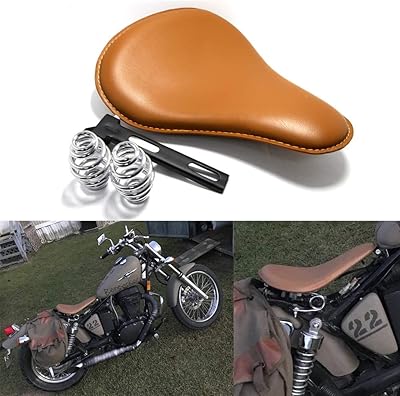 Siège simple de moto en cuir marron personnalisé avec ressort pour sièges harley