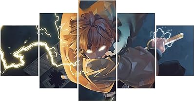 Affiche murale en toile funhua anime demon slayer kimetsu no yaiba agatsuma zenitsu