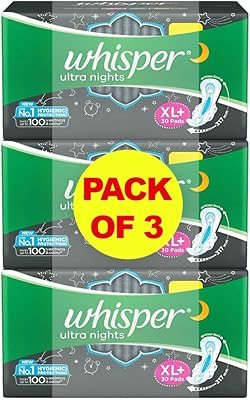 Serviettes hygiéniques whisper plus avec ailes xl, 30 serviettes (paquet de 3). La gamme de produits proposée par DIAYTAR COTE D'IVOIRE est extrêmement large, incluant des catégories telles que l'électronique, la mode, les articles pour la maison, et bien plus encore. Avec des milliers de produits à découvrir, les clients sont assurés de trouver exactement ce qu'ils cherchent. La boutique mise également sur la qualité et l'authenticité de ses produits pour satisfaire pleinement les attentes de ses clients.