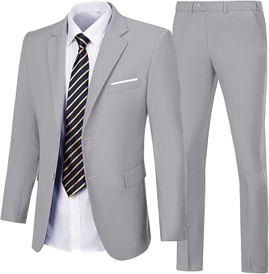 Costume ajusté pour hommes, ensemble 2 pièces, blazer et pantalon unis, costume d'affaires