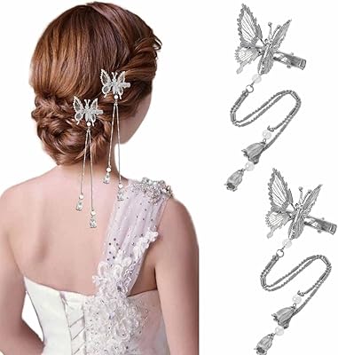 Pinces à cheveux papillon pour femmes, pinces à cheveux papillon en métal solide