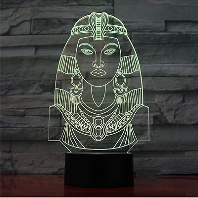 Éponge éponge et pharaon princesse lampe de table de chevet 3d rvb led