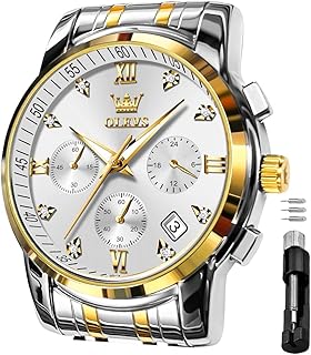 Montre chronographe habillée en acier inoxydable pour hommes résistante à l'eau avec affichage