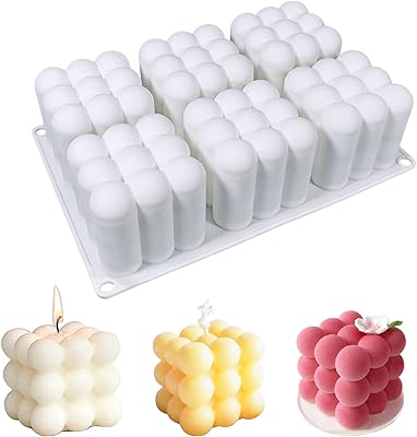 Moule à bougie bulles 6 cavités moule en silicone en forme de boule
