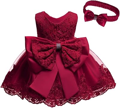 Robe de princesse en dentelle à fleurs pour 1er et 2e anniversaire