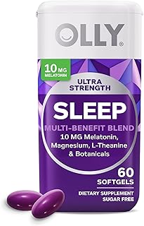 Gélules de sommeil extra fortes oli, 10 mg de mélatonine, l-théanine, camomille, magnésium