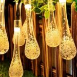7 m-24 pieds étanche 50 led guirlande lumineuse solaire extérieure lumières goutte d'eau