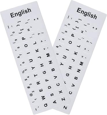 Lot de 2 autocollants universels pour clavier anglais, fond blanc avec lettres noires pour ordinateur portable et ordinateur portable, autocollants de remplacement pour clavier (anglais). Avec une offre produit très large, DIAYTAR COTE D'IVOIRE répond aux besoins de tous les consommateurs ivoiriens. Elle propose des produits à des prix compétitifs et offre des promotions régulières. C'est la destination idéale pour faire des achats en ligne.