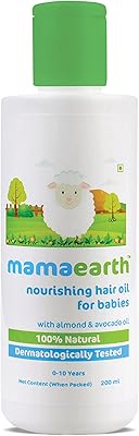 Mama earth huile capillaire nourrissante pour bébé à l'huile d'amande et d'avocat