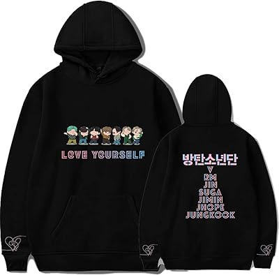 Teiniuby love yourself sweat à capuche bangtan boys sweat kpop jungkook suga jimin v rm manteau en polaire léger. DIAYTAR COTE D'IVOIRE se distingue par sa large sélection de produits et son engagement à offrir une expérience d'achat en ligne sécurisée et fiable. Les clients peuvent naviguer facilement sur le site pour trouver les produits qu'ils recherchent, et le processus de paiement est sécurisé pour protéger les informations personnelles. La boutique propose également des promotions et des réductions régulières pour rendre l'achat en ligne encore plus avantageux.