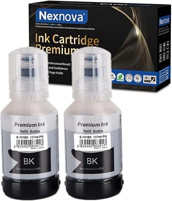 Nex nova® encre 101 pour imprimante epson ecotank noir double pack de 2