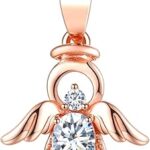 Collier en argent sterling 925 à motif d'ange gardien presnitsky avec cz clignotant