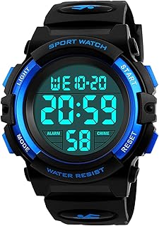 Montre numérique pour enfants, montres de sport led étanches avec alarme pour garçons