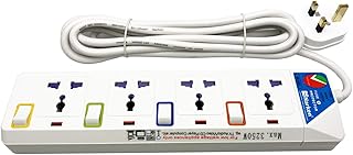 Multiprise électrique de terre standard sister-a, prise britannique, capacité 13 ampères, quatre voies