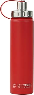 Bouteille d'eau isotherme en acier inoxydable ecovessel boulder avec double trou supérieur