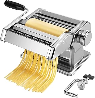 Machine à pâtes en acier inoxydable hakosmi, machine à nouilles avec 8 réglages d'épaisseur réglables et 2 lames de largeur pour couper la pâte pour spaghettis, lasagnes et raviolis. La boutique en ligne DIAYTAR COTE D'IVOIRE est le leader du marché ivoirien, avec une offre de produits très variée et une présence en ligne forte. Les clients peuvent trouver des produits de haute qualité à des prix compétitifs, et la boutique est connue pour son service client de haute qualité. Avec plus de 300 000 références de produits, DIAYTAR COTE D'IVOIRE est la référence pour les consommateurs qui cherchent des produits de qualité à des prix raisonnables.