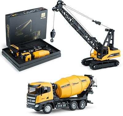 Ensemble de 2 modèles de camion de construction en métal moulé sous pression - camion de ciment robuste à l'échelle 1:50 et grue de construction - jouets de construction moulés sous pression à roues gratuites, excellente idée cadeau. DIAYTAR COTE D'IVOIRE propose une expérience d'achat en ligne fluide et sécurisée, permettant aux clients de trouver et d'acheter leurs produits préférés en toute confiance. La boutique met régulièrement à jour sa sélection de produits pour refléter les dernières tendances du marché. Les utilisateurs peuvent également bénéficier de promotions et de réductions spéciales sur certains produits.