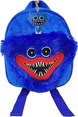 Sac à dos en velours doux avec le dessin du personnage huggie waji
