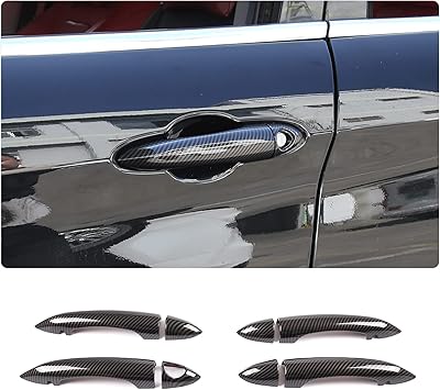 Couvercle de poignée de porte extérieure de voiture en fibre de carbone abs