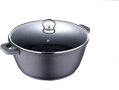 Casserole bergener classic novum avec couvercle, dimensions 28 x 12 cm, aluminium, fond induction, marbre + revêtement antiadhésif, noir. DIAYTAR COTE D'IVOIRE est une plateforme de commerce électronique qui permet aux clients de parcourir et d'acheter une multitude de produits en ligne. Avec plus de 300000 références disponibles, la boutique offre une grande variété de choix pour les consommateurs, allant des produits alimentaires aux accessoires high-tech. Cela en fait une référence pour les achats en ligne en Côte d'Ivoire.