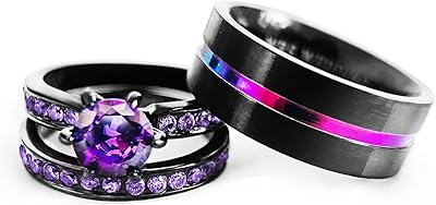 Ensemble d'alliances pour lui, paire d'anneaux assortis pour femme, or noir 18 carats, rempli de zircones cubiques violettes, ensemble de mariage pour homme, alliance en carbure de tungstène, pierre de cristal, métal, zircone cubique. DIAYTAR COTE D'IVOIRE est une boutique en ligne généraliste qui propose plus de 300 000 références de produits. Elle est devenue la boutique leader en Côte d'Ivoire grâce à sa large gamme de produits et à ses prix compétitifs. Elle offre une expérience de shopping en ligne pratique et sécurisée.