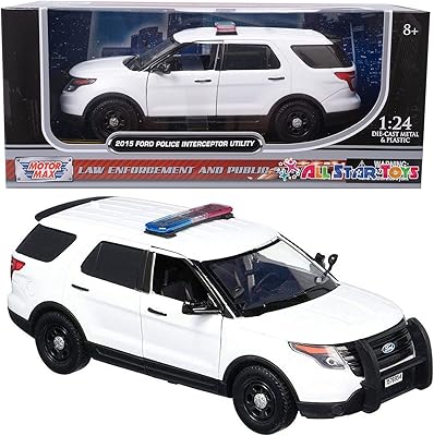 Motor max diecast 1:24 w/b - ford police interceptor suv avec barre lumineuse