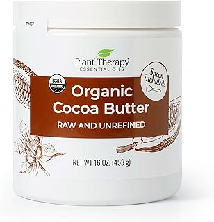 Beurre de cacao brut biologique plant therapy, certifié usda, pot de 16 oz