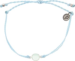Bracelet pura vida en argent avec pierres précieuses - imperméable, fait à la main,