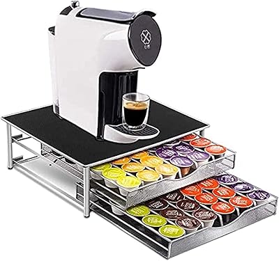 Porte-capsules de café à tiroir double couche luxuriant, support de stockage de café
