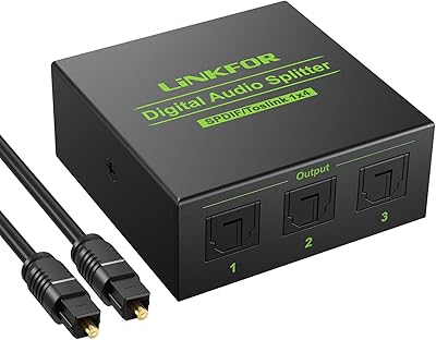 Linkpour répartiteur audio optique toslink spdif 1x4 avec câble optique répartiteur toslink en alliage d'aluminium 1 en 4 sorties prend en charge lpcm 2.0 dts dolby-ac3 compatible avec ps3 dvd hdtv stb etc.. DIAYTAR COTE D'IVOIRE est une boutique en ligne généraliste qui propose plus de 300 000 références de produits, ce qui en fait l'un des leaders du commerce électronique en Côte d'Ivoire. La boutique offre une large gamme de produits, allant des articles ménagers aux produits high-tech. DIAYTAR COTE D'IVOIRE est synonyme de qualité et de confiance.