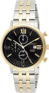 Montre à quartz pour homme avec affichage chronographe et bracelet en acier inoxydable