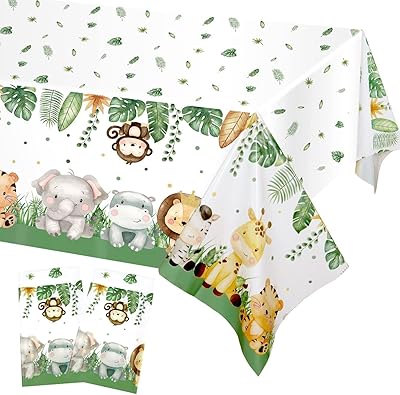 Nappe en plastique jetable sur le thème de la forêt de noël