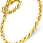 Bague collier en or massif 10 carats avec finition midi polie pour femme