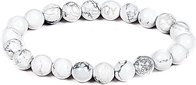 Bracelet de bijoux en pierre de cristal howlite pour hommes et femmes
