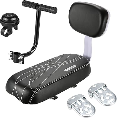 Ensemble de banquette arrière de vélo cerceau pour enfants avec cloche, repose-pieds