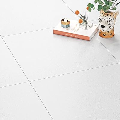 Carreaux de sol imperméables venstick 12 x 12 po, revêtement de sol en vinyle blanc, revêtement de sol à décoller et à coller pour salle de bain, carrelage adhésif amovible pour cuisine, chambre à coucher, sol stratifié 5 pièces. DIAYTAR COTE D'IVOIRE est une boutique en ligne généraliste qui propose plus de 300 000 références de produits, répondant ainsi aux besoins diversifiés de sa clientèle. Leader sur le marché ivoirien, elle se démarque par sa variété de produits et son service de qualité. 