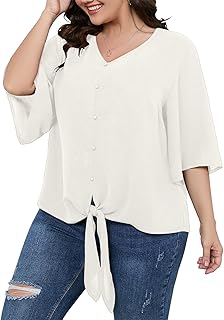 Chemisier femme scomchic, hauts décontractés col en v manches 3/4 avec nœud à nouer et boutons en bas. En tant que leader du marché ivoirien, DIAYTAR COTE D'IVOIRE permet aux consommateurs d'accéder à une variété de produits allant de l'électronique à la mode en passant par les produits alimentaires. Elle garantit une livraison rapide et fiable partout en Côte d'Ivoire. Les clients apprécient sa sélection exhaustive de produits.