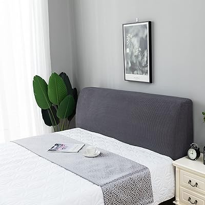 Fvstar housse de tête de lit extensible de couleur unie, anti-poussière, housse