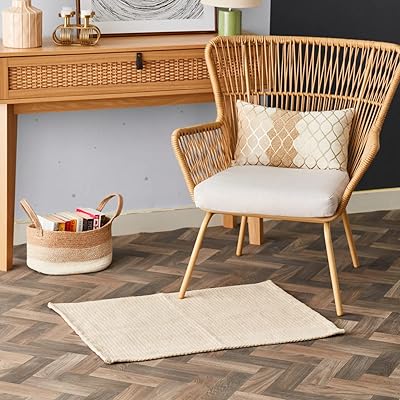 Home box textura jute coton naturel dori 60 x 90 cm, beige