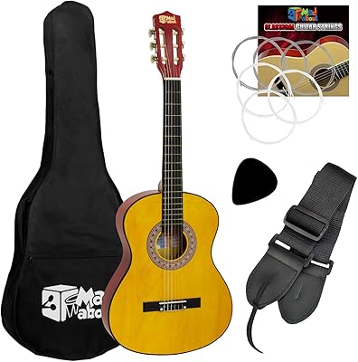 Ensemble de guitare classique espagnole pour enfants tiger, 14 pièces, taille 1/4, naturel