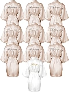 Peignoir kimono brodé gyoga pour femmes de demoiselle d'honneur et de mariée, 10