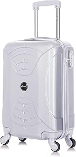 Bagage rigide unisexe en abs avec 4 roulettes kh2005, blanc argenté, bagage à