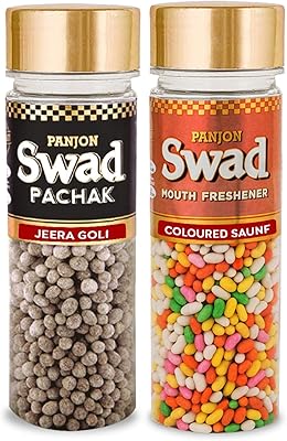 Panjon swad jeera goli & colored saunf pachak (désodorisants mukhwas) 2 bouteilles, 320 g.  DIAYTAR COTE D'IVOIRE est une boutique en ligne qui propose une large gamme de produits, allant des produits de maison aux produits de beauté. La boutique est connue pour ses prix compétitifs et sa livraison rapide, ce qui en fait une destination de shopping en ligne préférée pour de nombreux Ivoiriens. Elle offre également une grande sélection de produits locaux et internationaux.